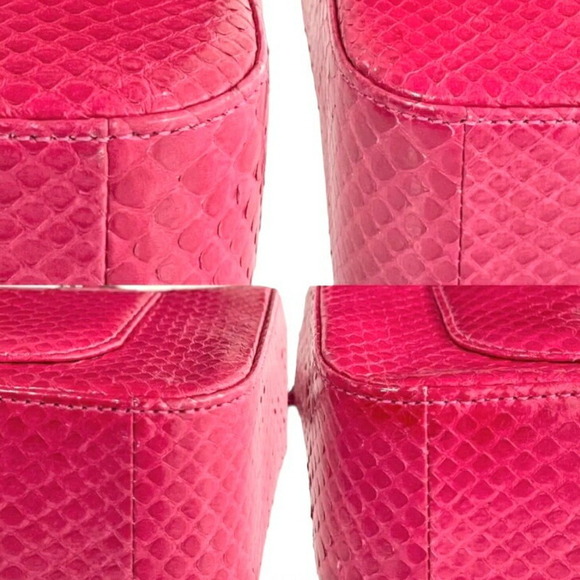 Chanel Python Shoulder Bag Mini Red Pink - Picture 5 of 5